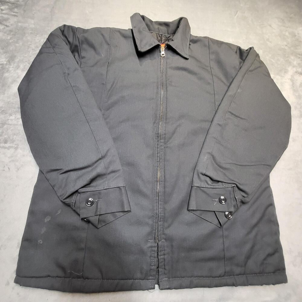 Speedcult Detroit Jacket Mens L Black Mechanic Quilted Lined Workwear Zip Coat